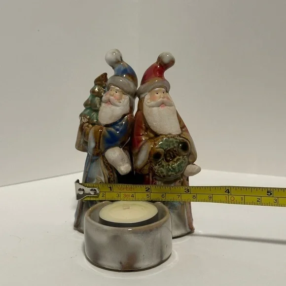 Porcelain Santas Tea Light Holder - Picture 7 of 9